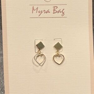 Myra Bag Gold Heart Drop Earrings